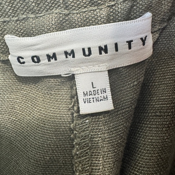 Aritzia Community Linen Blend Pants Olive - Picture 8 of 12